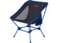 Fauteuil de camping en tissu oxford 210D bleu et noir avec petite poche latérale pour ranger téléphone portable, clés ou en-cas