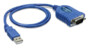 Adaptateur TrendNet TU-S9 bleu avec connecteur USB-A et port série RS-232 DB9 à vis moletées