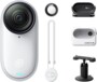 Contenu du pack Insta360 GO 3S : caméra, Action Pod, pendentif magnétique, pare-lentille et mini trépied