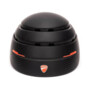 Casque pliable Urban noir en position repliée compacte, vue de trois-quarts, logo Ducati