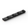 Hub chargeur Hypershell noir allongé rectangulaire, quatre connecteurs de charge, rendu 3D sur fond blanc