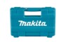Mallette de transport Makita turquoise fermée avec marque Makita visible