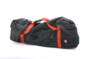 Sac de transport cylindrique Ducati noir avec sangles orange et écusson rouge