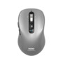 Souris sans fil ergonomique gris métallisé vue de dessus avec molette Freewheel et voyant Bluetooth