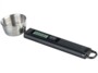 Cuillère-balance Rosenstein & Söhne vue de dessus avec bol inox et manche noir mat avec écran LCD et boutons