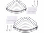 2 tablettes d'angle de douche avec 4 crochets