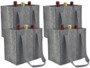 4 Sacs de transport en feutre gris pour 24 bouteilles