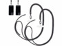 2 cordons tour de cou pour smartphone - coloris noir / métal noir