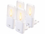 Pack de 4 veilleuses LED effet flamme secteur avec capteur d'obscurité de la marque Lunartec