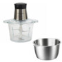 Hachoir 400 W et broyeur à viande avec bols 2 L en verre et en inox