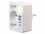 Multiprise murale avec 4 ports de charge USB-A / USB-C et veilleuse