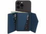 Portefeuille RFID 4 cartes MagSafe support bleu