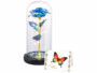 Rose artificielle translucide bleue sous cloche avec LED