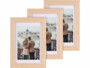 3 cadres photo A6 en acrylate - aspect chêne clair