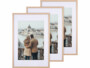 3 cadres photo en bois 40 x 60 cm avec verre acrylique - aspect chêne clair