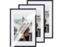3 cadres photo en bois 50 x 70 cm avec verre acrylique - coloris noir