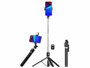 Trépied smartphone et perche à selfie 170 cm avec déclencheur à distance et éclairage LED