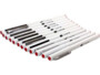 10 stylo pointe fine couleur rouge alignées
