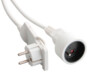 Rallonge avec fiche plate Blanc - 5m