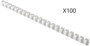 100 peignes de reliure format A4 - 8 mm - Blanc Texet