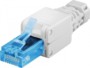 Embase RJ45 Cat. 6A UTP auto-assemblée. Avec réducteurs de câble : 5,2 / 6,4 / 7,5 mm