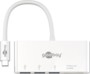 Hub et lecteur de cartes 2 en 1 format usb type c usb c usb 3.1 avec 3 ports usb 3.0 et lecteur carte sd micro sd goobay