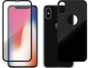 Vitres de protection en verre 9H avant + arrière pour iPhone X - Noir Novodio
