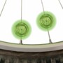 2 Mini LED vertes fixées sur les rayons d'un vélo.