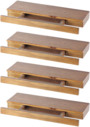Pack de 4 étagères murales en cèdre 50 x 5 x 18 cm avec tiroir secret de la marque Carlo Milano