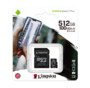 Carte microSDXC Kingtson 512 Go emballée.