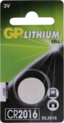 Pile bouton CR2016 lithium GP 3 V dans son packaging
