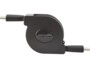 Câble de chargement et synchronisation rétractable USB-C vers USB-C 1 m coloris noir de la marque Novodio