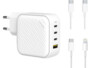 Chargeur secteur USB-C et USB-A C-Charge 100 GaN avec 2 câbles USB de la marque Novodio