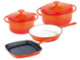 Lot d'accessoires de cusine Tornwald-Schmiede avec 2 poêles et 2 cocottes en fonte.