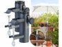 Pack de 2 supports de parasol avec 3 adaptateurs, vis de fixation, vis de poignée étoile, équerre de fixation et mode d'emploi en français