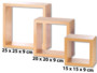 pack de 3 etagères carrées bois pour décoration murale moderne destructurée carlo milano