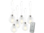 6 Boules de Noël lumineuses dorées avec télécommande - blanc Lunartec