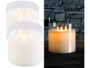 2 bougies LED en cire à 3 mèches avec photophore en verre Britesta