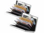 Lot de 2 étuis plats RFID en acier inoxydable argenté.