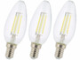 Lot de 3 ampoules bougie LED E14 Luminea.