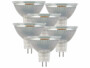 Lot de 6 spots LED GU5.3 avec une capcité de 3 W et une luminosité de 250 lumens.