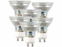 Lot de 6 spots LED GU10 avec une capacité de 3 W et une luminosité de 120 lumens.