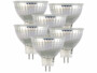 Lot de 6 spots LED GU5.3 avec une capacité de 6 W et une luminosité de 500 lumens.