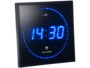 Horloge digitale murale radiopilotée à LED bleues de la marque Lunartec