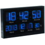 Horloge murale radio-pilotée grand format à LED bleues de la marque Lunartec