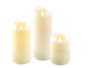 Lot de 3 bougies en cire avec flamme LED par Britesta.