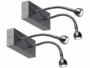 Lot de 2 doubles lampes de lecture murales de 2 W.
