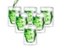 Lot de 6 verres à double paroi ''Tête de Mort'' par Cucina Dimodena.