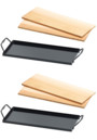 Ensemble de 4 planches à fumer en bois de cèdre avec 2 plaques en métal Rosenstein & Söhne