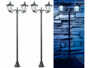 doubles lampadaires de jardin solaires à LED avec détecteur de mouvement